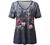 SNKSDGM Women's Summer Short Sleeve V Neck T Shirts Casual Floral Print Blouses Tee Shirt Loose Fit Tunic Tops for Women