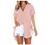 Summer Tops for Women 3/4 Sleeve V-Neck Button Down T Shirts Plus Size Top Casual Work Pockets Collared Tee Blouses