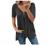 Women V-Neck Short Sleeve Lace Blouses Sexy Cutout Zip Up Cold Shoulder Tee Tops T-Shirts Summer Plus Size Flowy Tunic