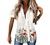 Womens 2022 Fashion Spring Tops Floral Printed Short Sleeve Button Down Shirts Casual V-Neck Pockets Blouses Tunic Top