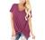 Womens Criss Cross Twist Knot Tops Casual Summer Short Sleeve T Shirts Tunic Top Loose Comfy Tshirts Blouses