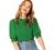 SheIn Women's Puff Sleeve Casual Solid Top Pullover Keyhole Back Blouse