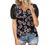 Summer Tops Womens 2022 Fashion Short Sleeve V Neck Lace Waffle Knit Shirts Loose Casual Tops Tee Blouses