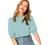 SheIn Women's Puff Sleeve Casual Solid Top Pullover Keyhole Back Blouse