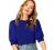 SheIn Women's Puff Sleeve Casual Solid Top Pullover Keyhole Back Blouse