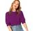 SheIn Women's Puff Sleeve Casual Solid Top Pullover Keyhole Back Blouse