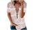 Womens Crewneck Zip Up Printed Short Sleeve T-Shirt Casual Loose Side Split Summer Tee Shirts Tops Comfy Tshirt Blouse