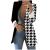 Women's Lapel Collar Long Sleeve Plaid Blazer Slim Fit Open Front Work Jackets Blazer Dress Office Suit Coat Outerwear