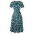 MOMKER Women's Summer Boho Dresses Short Sleeve V Neck Floral Print Midi Dresses