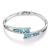 Menton Ezil Love Encounter Crystals Bangle Bracelets White Gold Plated Adjustable Hinged Jewelry