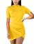 BORIFLORS Women's Sexy Wrap Front Long Sleeve Ruched Bodycon Mini Club Dress