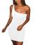 BORIFLORS Women's Casual Basic One Shoulder Tank Top Bodycon Mini Club Dress