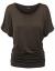 Made By Johnny MBJ Women's Solid Short Sleeve Boat Neck V Neck Dolman Top with Side Shirring