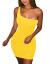 BORIFLORS Women's Casual Basic One Shoulder Tank Top Bodycon Mini Club Dress