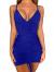 TOB Women's Sexy Adjustable Ruched Spaghetti Strap Sleeveless Club Bodycon Mini Dress