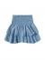 SheIn Women's Solid Shirred High Waist Layered Ruffle Hem Flared Mini Skirt