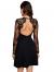 SheIn Women's Sleeveless Lace Applique Cocktail Backless Party Flare Mini Dress