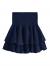 SheIn Women's Solid Shirred High Waist Layered Ruffle Hem Flared Mini Skirt