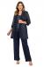 R&M Richards Women's Two Piece Metalic Rib Pant Set Missy