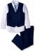 Van Heusen Boys' 4-Piece Formal Suit Set, Vest, Pants, Collared Dress Shirt, and Tie