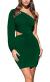 LYANER Women's One Shoulder Long Sleeve Cutout Bodycon Club Cocktail Mini Dress