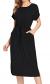 Simier Fariry Women's Hide Belly Blouson Knee Length Dress with Pockets