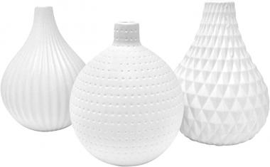 Joseph's - Small White Ceramic Vase Set, Great for Decorating Kitchen, Office or Living Room Home Decor, Small vase Set, White vase