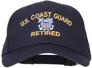 US Coast Guard Retired Logo Embroidered Solid Cotton Pro Style Cap