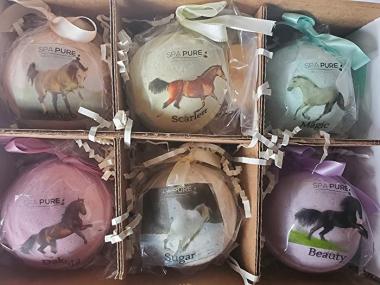 SPAPURE Wild Horses Bath Bombs: for Kids with 6 XL Bath Bombs with Surprise Horses Inside, USA Made, Handmade, Natural Bath Bombs, Birthday Gift idea for Kids, Spa Parties