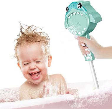 Charmspal Toddler Shower Head for Bath - Baby Sprinkler Shower Head Bathtub Toys Baby Bath Toy Electric Shower - Toddler Shower Toy Bath Sprayer - Bath Shower Head for Kids with Suction Cups Shelf