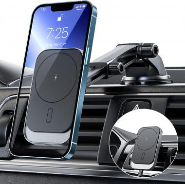 for MagSafe Car Charger Mount, Magnetic Car Wireless Charger for iPhone 14/13/12, 14/13/12 Pro, 14/13/12 Pro Max, 14 Plus, 13/12 Mini, Air Vent Dashboard Car Charging Holder(with QC 3.0 Car Charger)