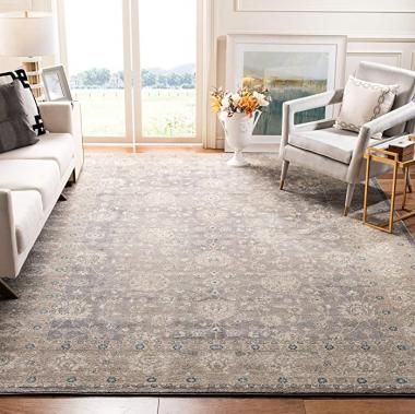 SAFAVIEH Sofia Collection 12' x 18' Light Grey/Beige SOF330B Vintage Oriental Distressed Non-Shedding Living Room Bedroom Dining Home Office Area Rug