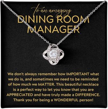 Necklace Message Card Box Love Knot Standard - We Don't Always Remember - Appreciation F&B Industry Retirement Coworker Thank You