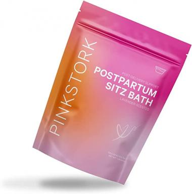 Pink Stork Postpartum Sitz Bath Soak: Dead Sea Salt for Perineal Care + Cleansing, Postpartum Recovery, Labor + Delivery Essentials, Postpartum Essentials, Women-Owned, Lavender Scented, 1 lb