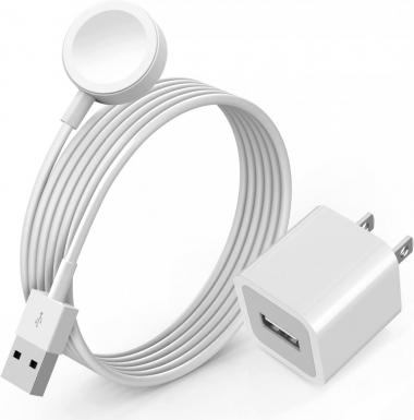 6.6FT Apple Watch Charger iWatch Magnetic Charging Cable with USB Wall Charger Travel Plug Adapter for Portable Wireless Apple Watch Charger Cable Compatible with Apple Watch Series 6/SE/6/5/4/3/2/1