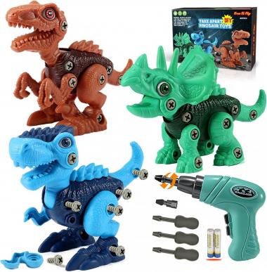 Kids Toys Stem Dinosaur Toy: Take Apart Dinosaur Toys for kids 3-5| Learning Educational Building construction Sets with Electric Drill| Birthday Gifts for Toddlers Boys Girls Age 3 4 5 6 7 8 Year Old