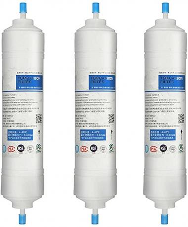 3 Pieces Inline Carbon Water Filter T33 3/8 Threaded Interface for Water Purifier Pure Water Machine Change Replacement Water Filter