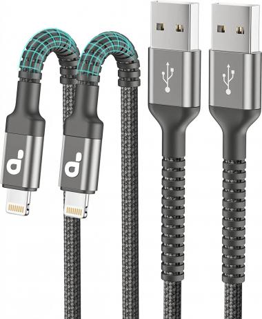 iPhone Charger 6FT 2Pack, Lightning Cable MFi Certified Fast iPhone Charging Cord Nylon Braided Apple Cable Compatible with iPhone 14/13/12/11 Pro Max/XS MAX/XR/XS/X/8/7/Plus/6S/6/SE/5S/iPad （Grey）