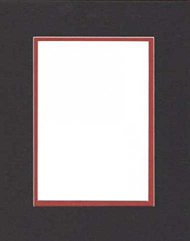 22x28 Double Acid Free White Core Picture Mats Cut for 18x24 Pictures in Black and Orange