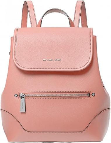 Michael Kors Harrison Medium Saffiano Leather Backpack (Pink)