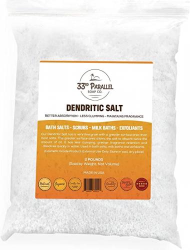 DENDRITIC Salt | Premium Fine Grain for Bath Salts, Scrubs, Exfoliants, Milk Baths & More | Sizes 1 to 5 LBS | (2 Pound)