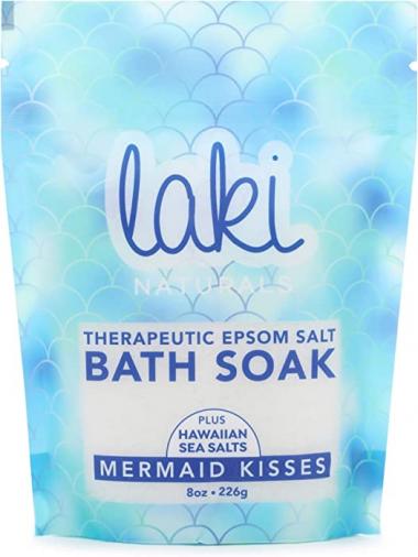 Laki Naturals Bath Soak - Magnesium Crystals with Epsom Salts - Therapeutic Bath Salts for Relaxation (Mermaid Kisses)