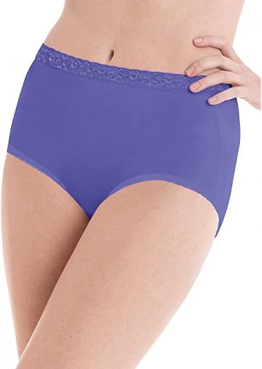 Hanes Women's Nylon Brief Panties 6-Pack, Assorted, 6