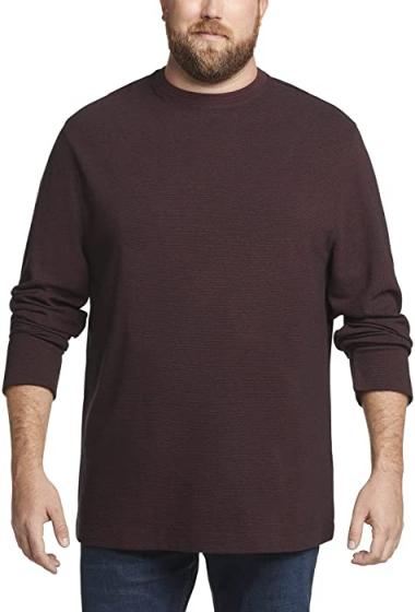 Van Heusen Men's Big and Tall Essential Long Sleeve Ottoman Crewneck Shirt