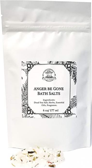 Anger Be Gone Herbal Bath Salts 6 oz for Forgiveness & Harmony Hoodoo Voodoo Wiccan Pagan Magick