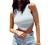 Artfish Women Casual Basic Sleeveless High Neck Rib-Knit Y2k Crop Tank Top