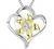 YL Women's Heart Necklace Sterling Silver Lily Flower Love Pendant Gemstones Jewelry