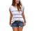 Cosonsen Women's Tassel Short Sleeve Round Neck T-Shirt Top Casual Summer Tee