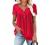 Womens Henley V Neck Casual Blouse Button Down T Shirts Flare and Flowy Tops