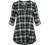 MIXJOY Baikea Women's 3/4 Sleeve V Neck Plaid Shirt Casual Tunic Blouse with Chest Flaps